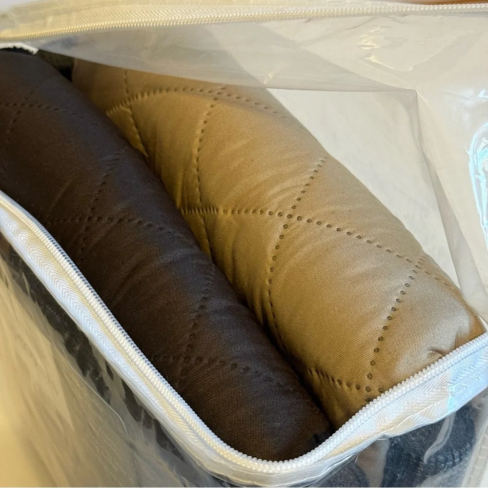 Easy Going Loveseat Reversible Black/Tan Slipcovers With Anti Slip Foams